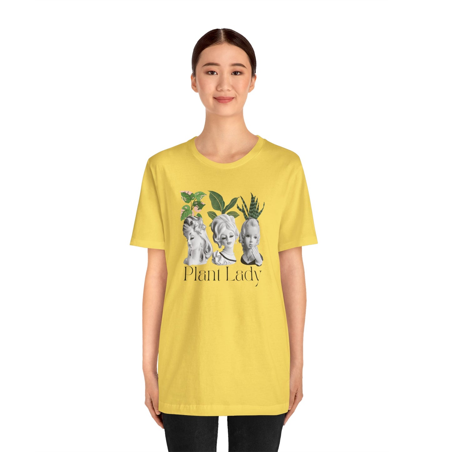 Plant Lady -Head Vase Shirt - Vintage Lady Head Vase- Unisex Jersey Short Sleeve Tee