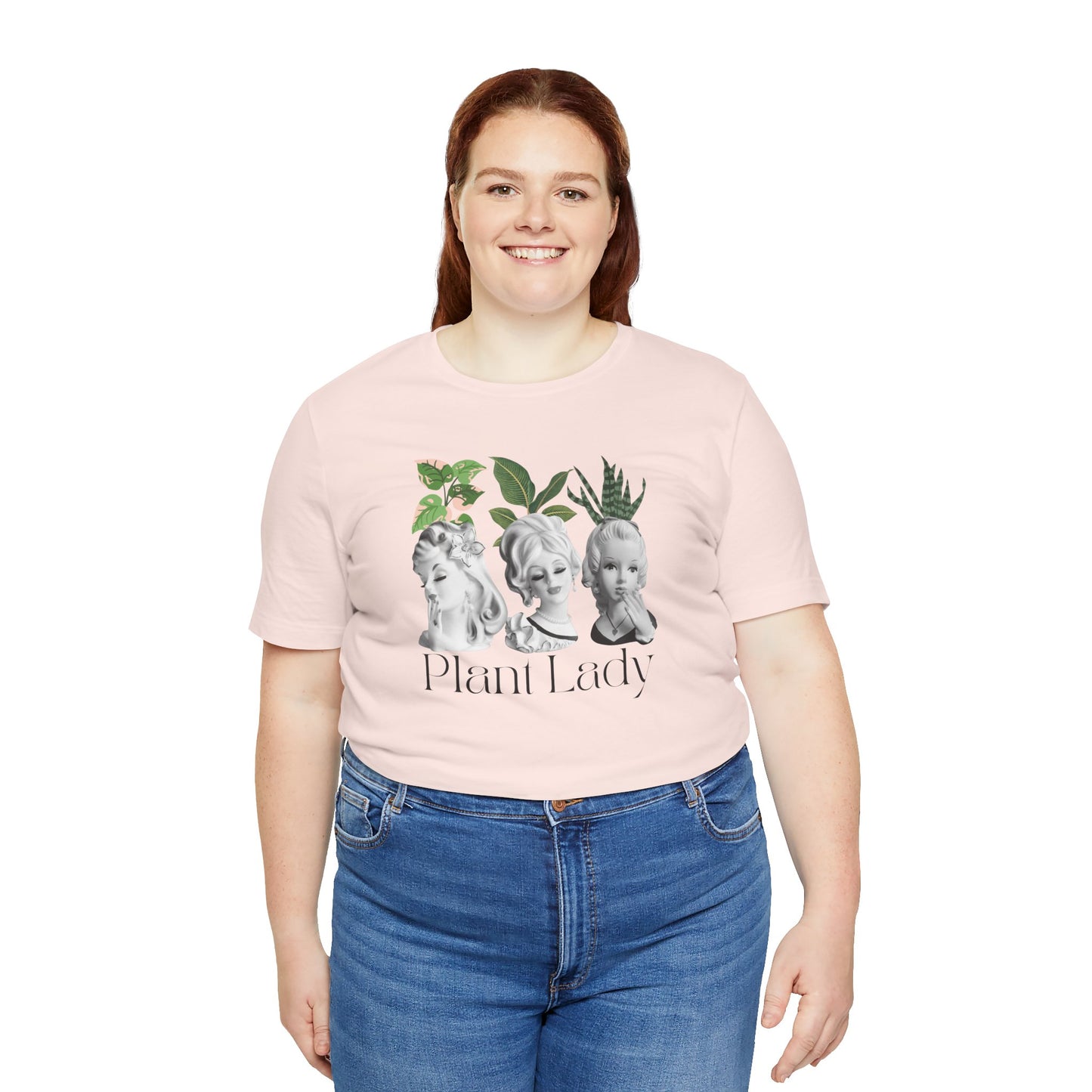 Plant Lady -Head Vase Shirt - Vintage Lady Head Vase- Unisex Jersey Short Sleeve Tee