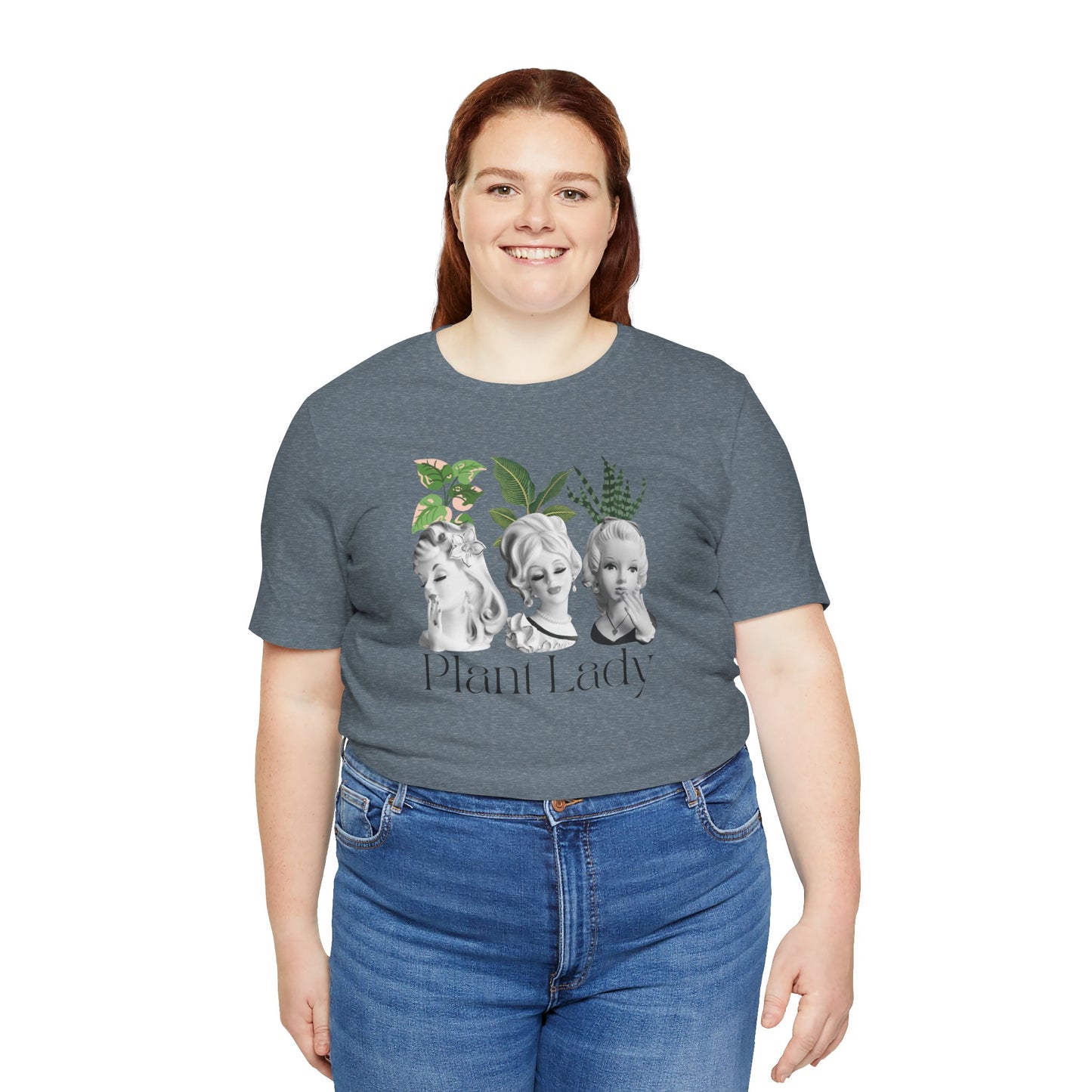 Plant Lady -Head Vase Shirt - Vintage Lady Head Vase- Unisex Jersey Short Sleeve Tee