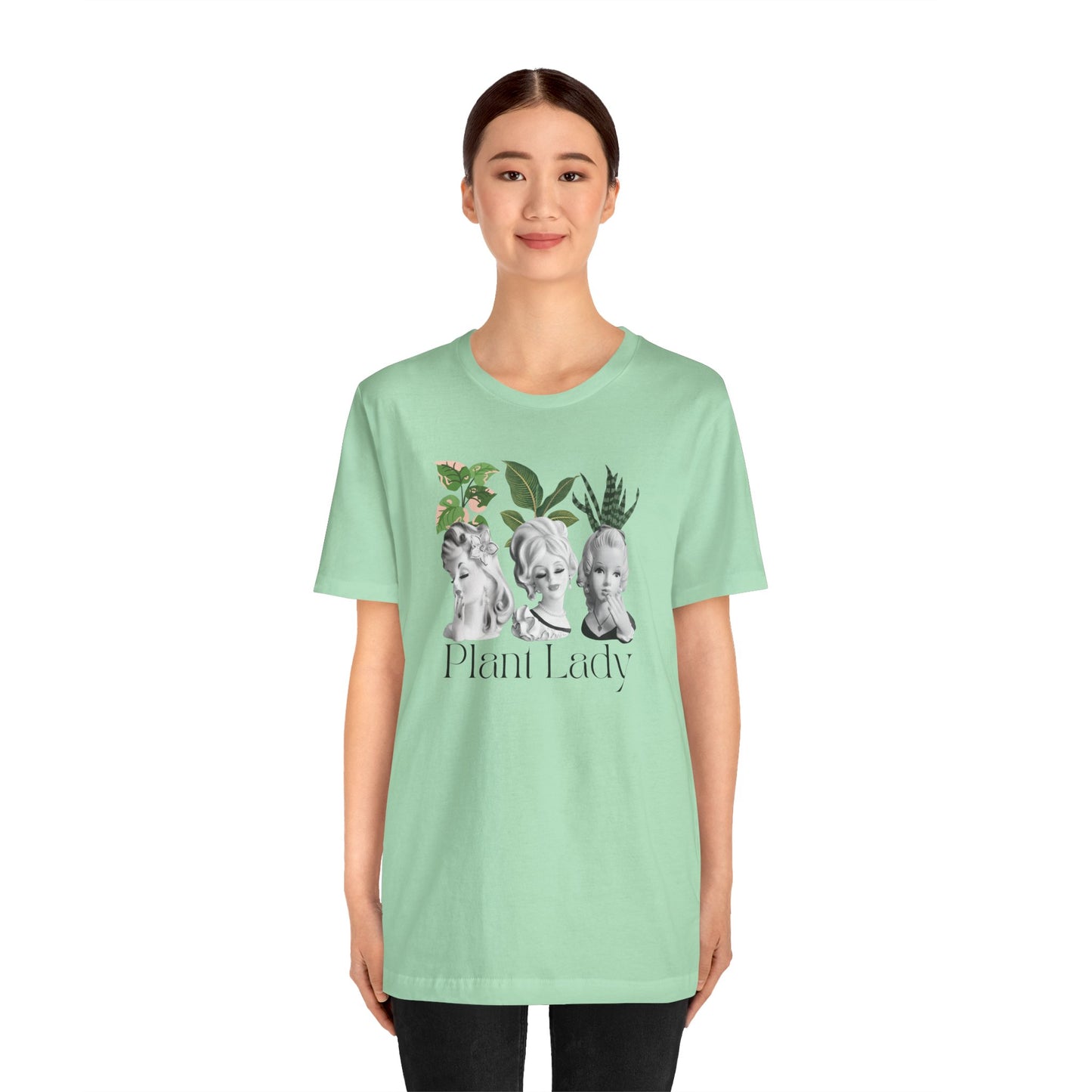 Plant Lady -Head Vase Shirt - Vintage Lady Head Vase- Unisex Jersey Short Sleeve Tee