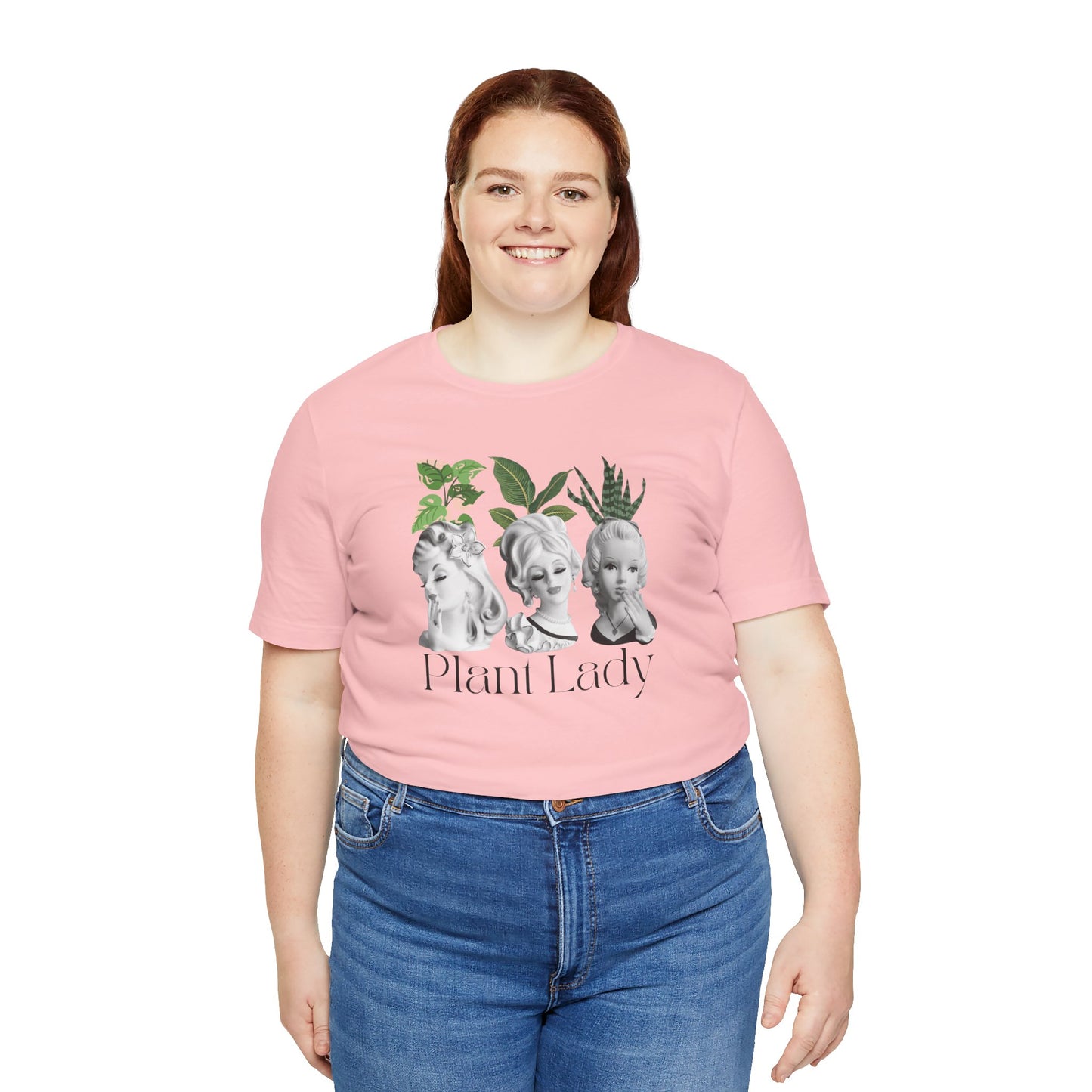 Plant Lady -Head Vase Shirt - Vintage Lady Head Vase- Unisex Jersey Short Sleeve Tee