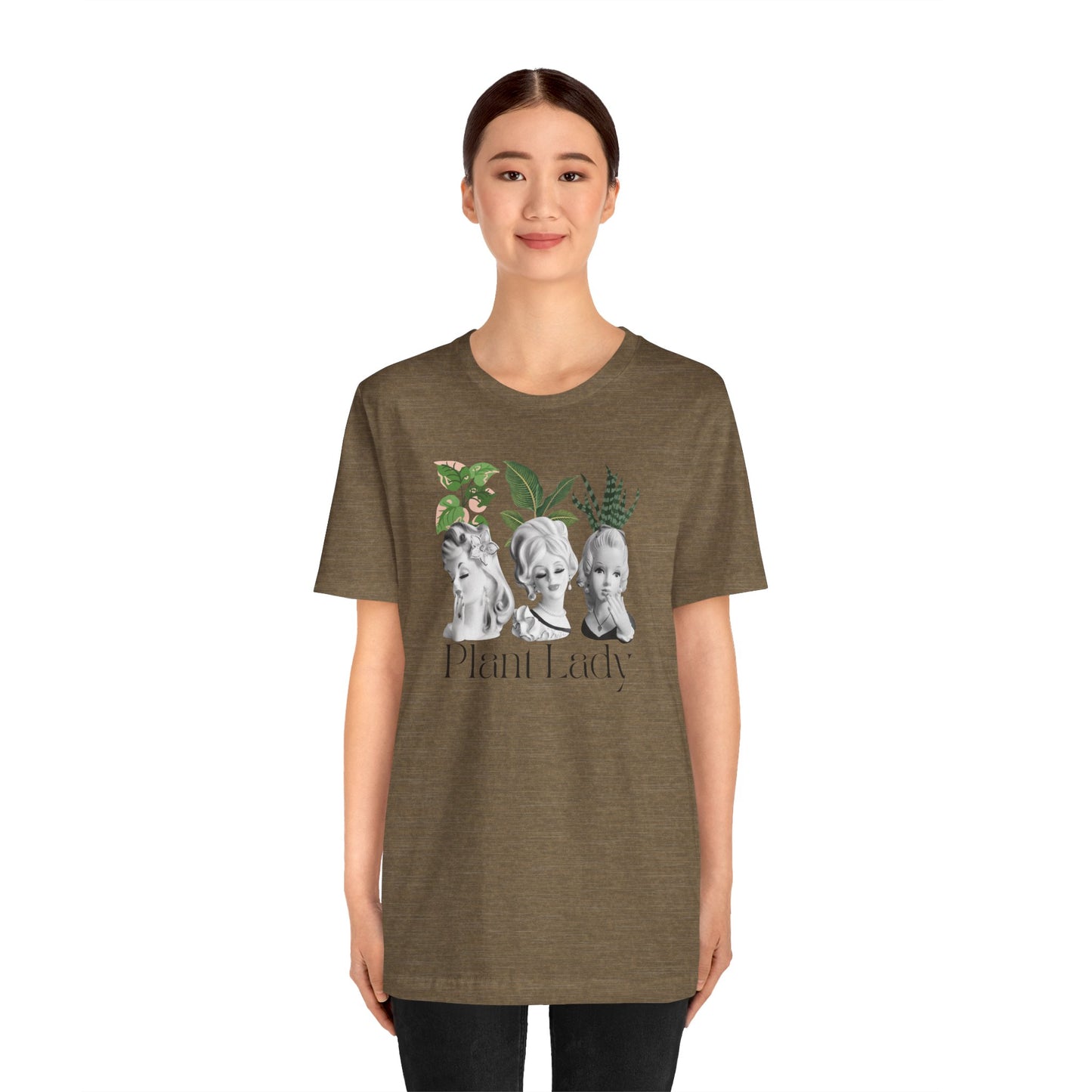 Plant Lady -Head Vase Shirt - Vintage Lady Head Vase- Unisex Jersey Short Sleeve Tee