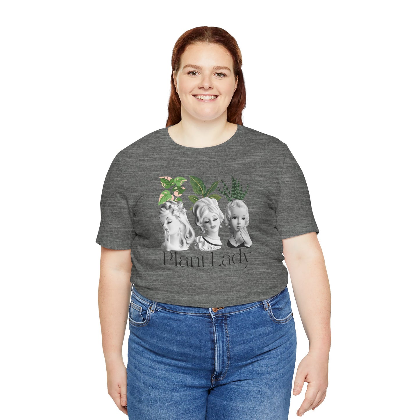 Plant Lady -Head Vase Shirt - Vintage Lady Head Vase- Unisex Jersey Short Sleeve Tee