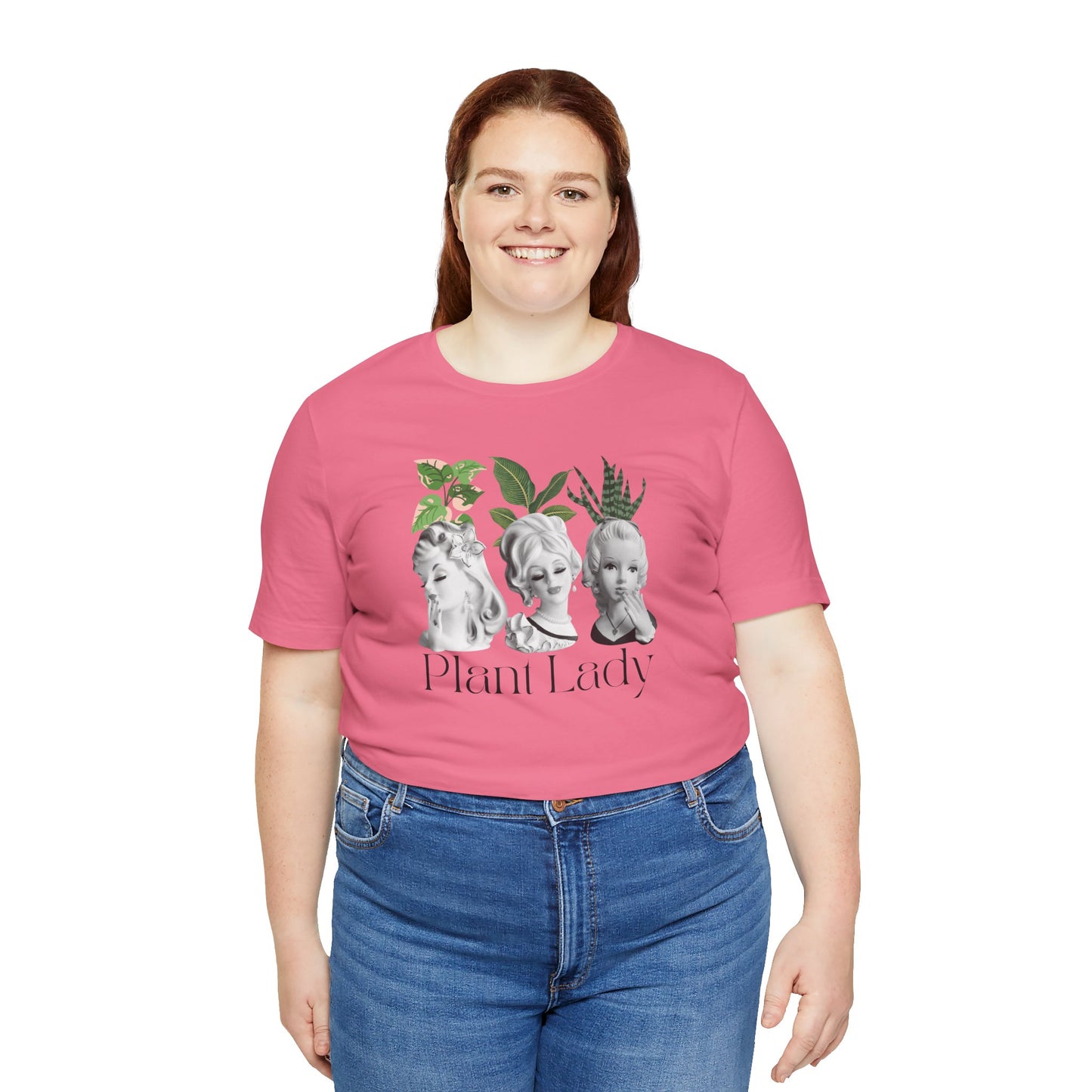 Plant Lady -Head Vase Shirt - Vintage Lady Head Vase- Unisex Jersey Short Sleeve Tee