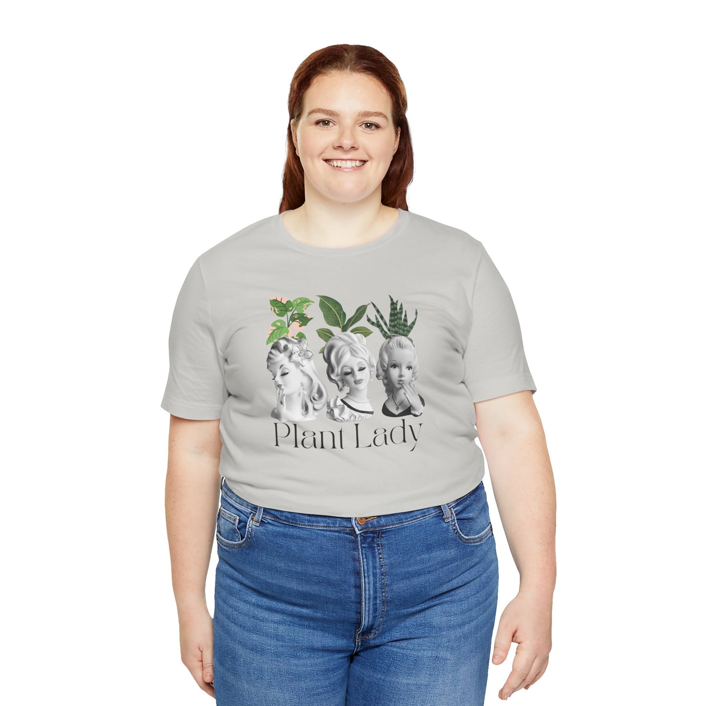 Plant Lady -Head Vase Shirt - Vintage Lady Head Vase- Unisex Jersey Short Sleeve Tee
