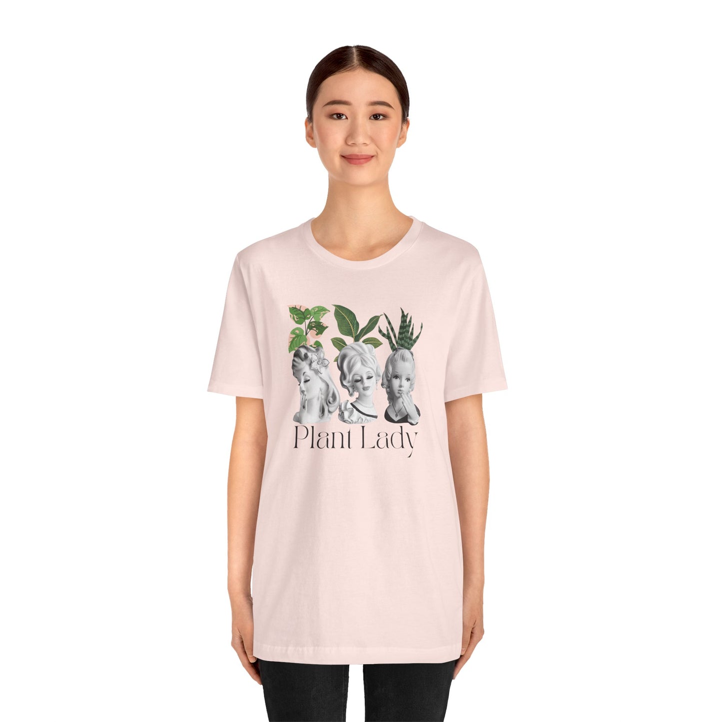 Plant Lady -Head Vase Shirt - Vintage Lady Head Vase- Unisex Jersey Short Sleeve Tee