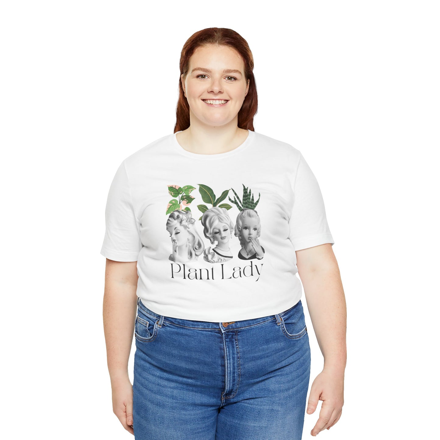 Plant Lady -Head Vase Shirt - Vintage Lady Head Vase- Unisex Jersey Short Sleeve Tee