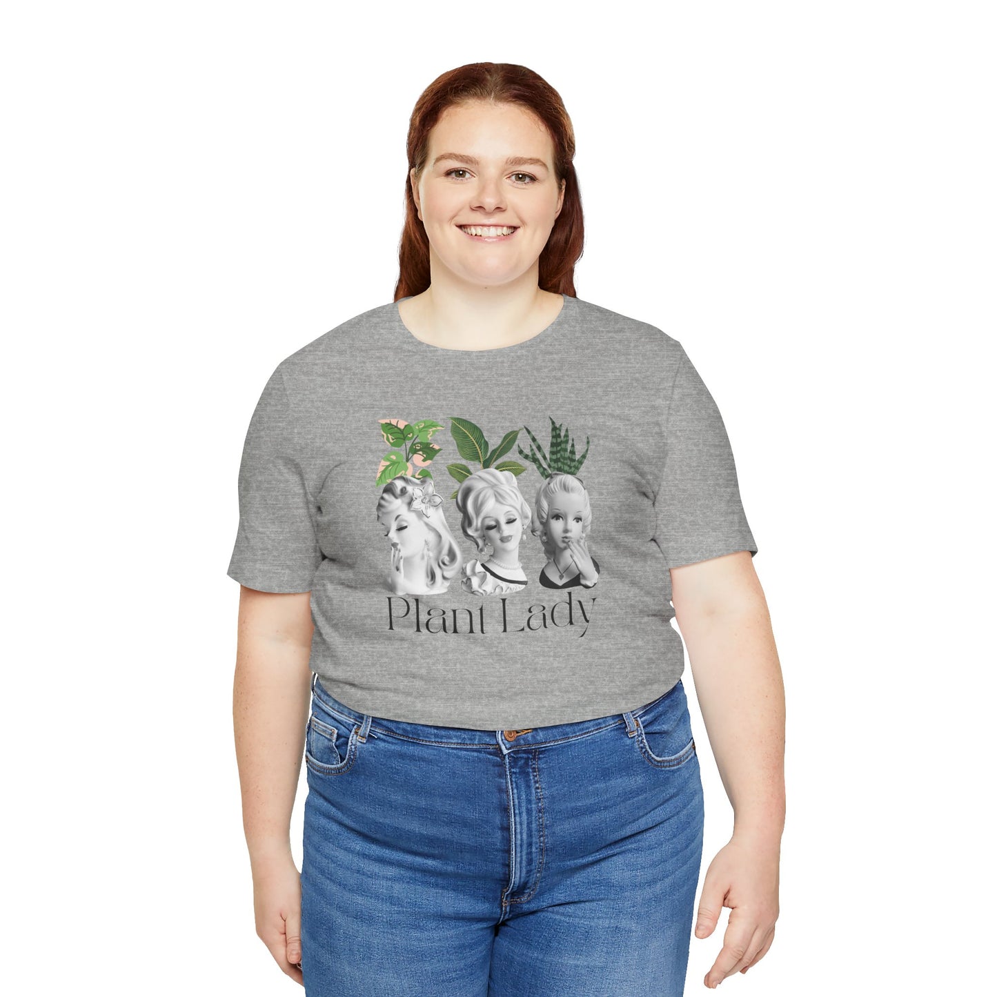 Plant Lady -Head Vase Shirt - Vintage Lady Head Vase- Unisex Jersey Short Sleeve Tee