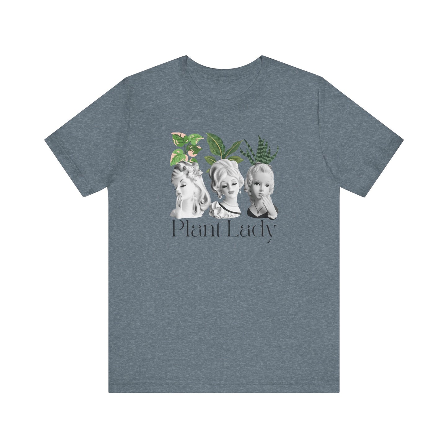 Plant Lady -Head Vase Shirt - Vintage Lady Head Vase- Unisex Jersey Short Sleeve Tee