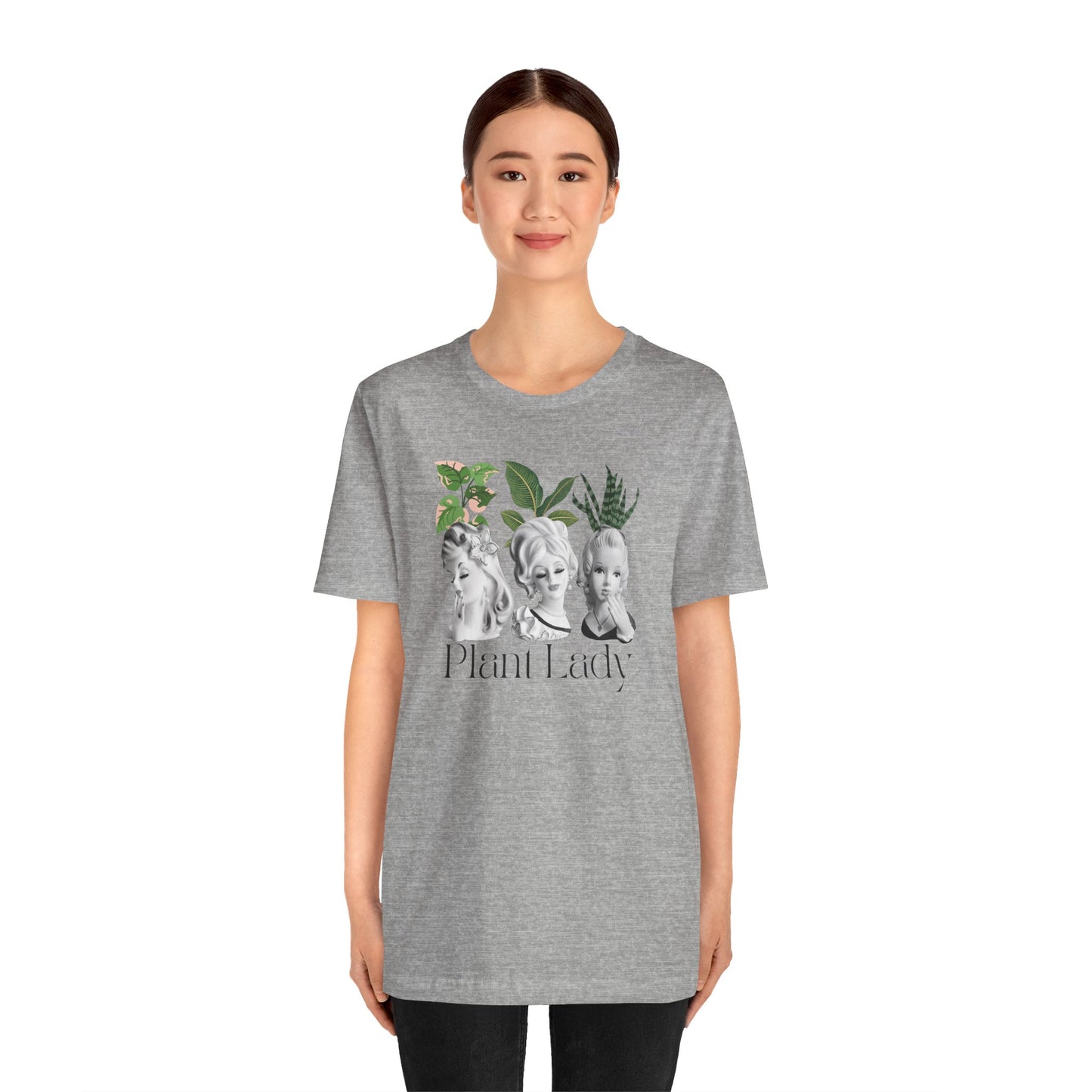 Plant Lady -Head Vase Shirt - Vintage Lady Head Vase- Unisex Jersey Short Sleeve Tee