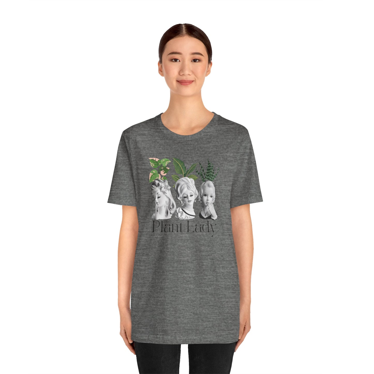 Plant Lady -Head Vase Shirt - Vintage Lady Head Vase- Unisex Jersey Short Sleeve Tee