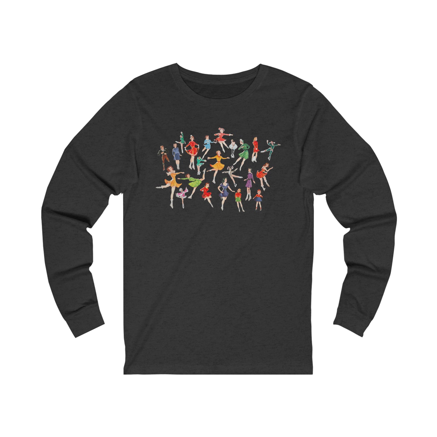 Ice Skating T Shirt - Vintage Ice Skaters - Vintage Paper Dolls - Figure Skating- Unisex Jersey Long Sleeve Tee