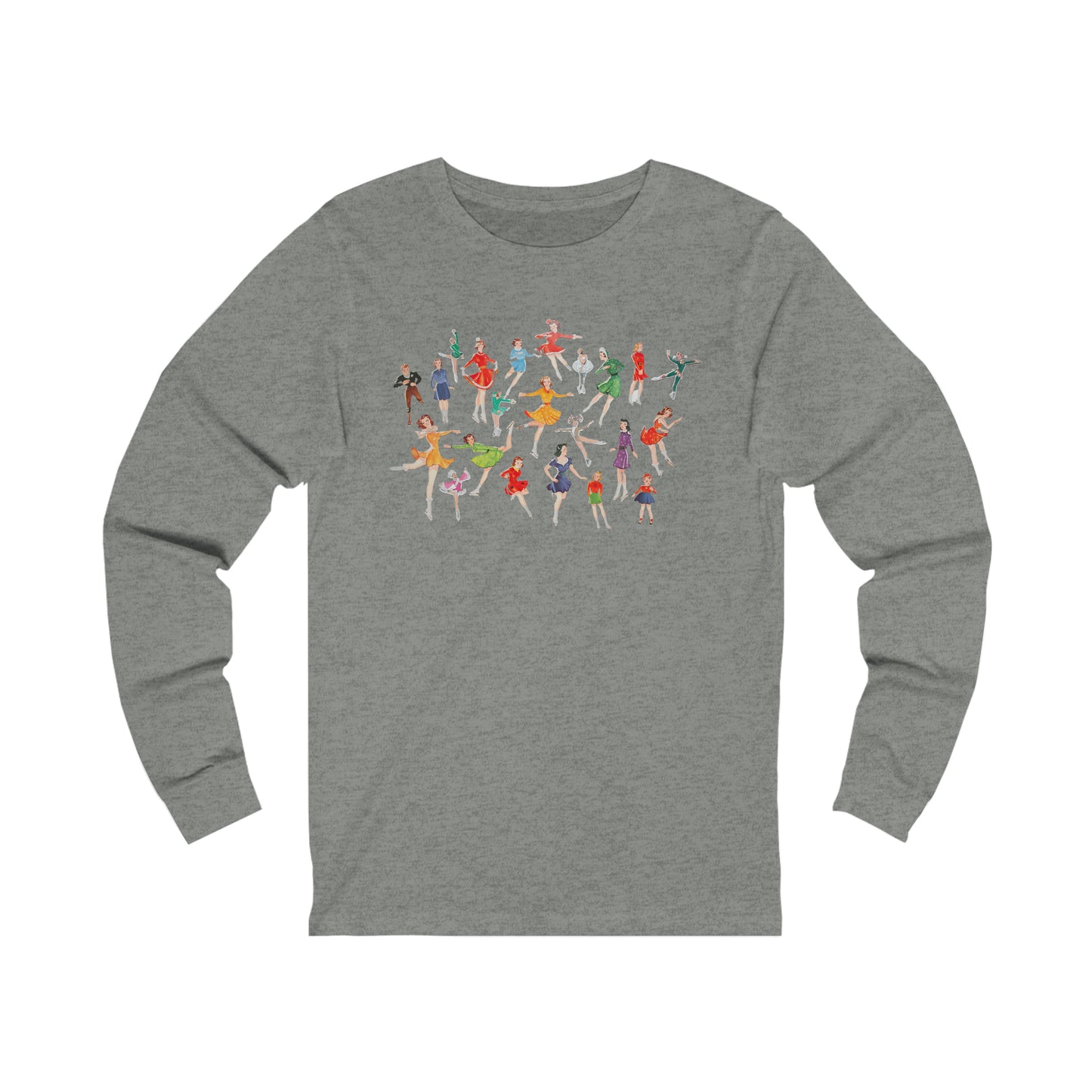 Ice Skating T Shirt - Vintage Ice Skaters - Vintage Paper Dolls - Figure Skating- Unisex Jersey Long Sleeve Tee