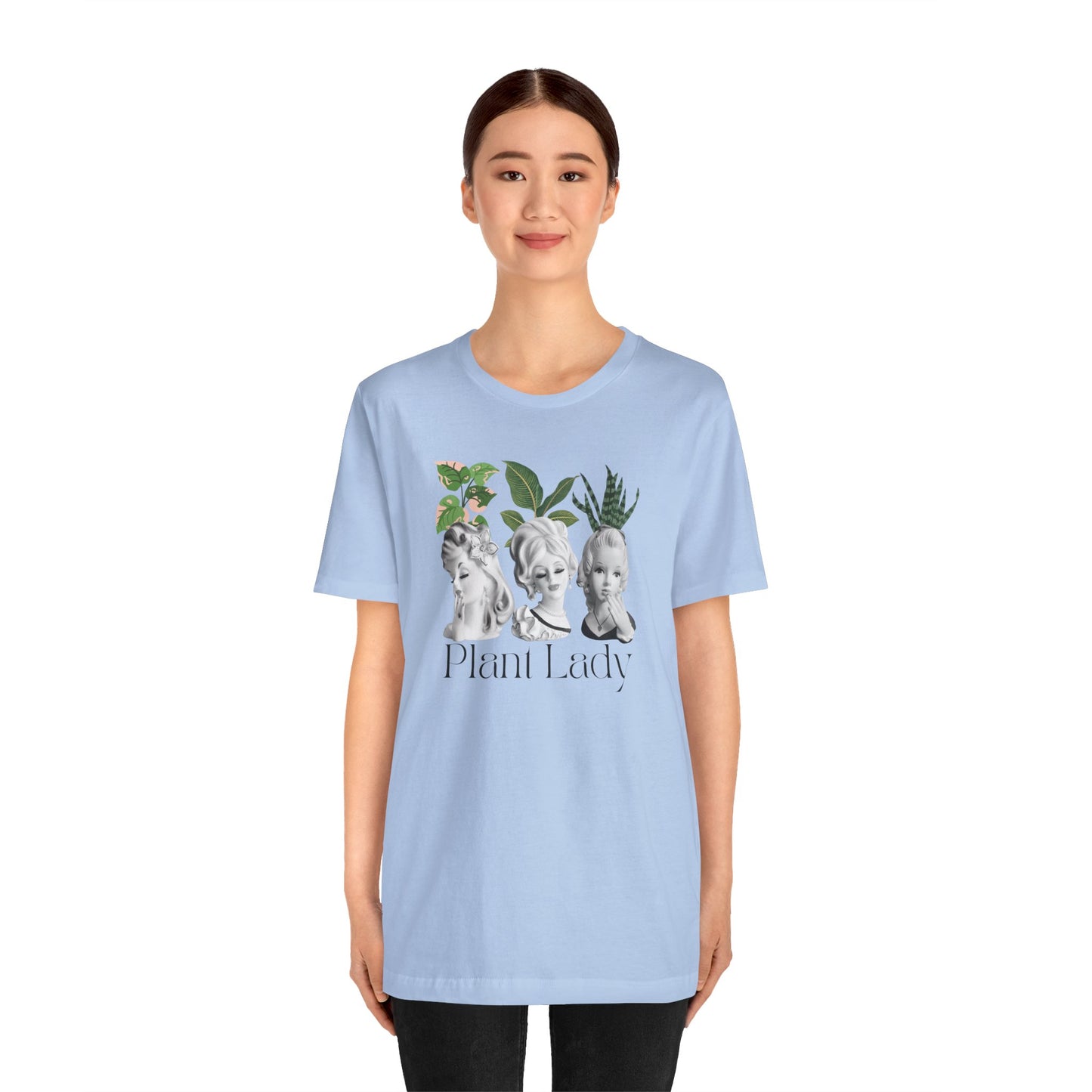 Plant Lady -Head Vase Shirt - Vintage Lady Head Vase- Unisex Jersey Short Sleeve Tee