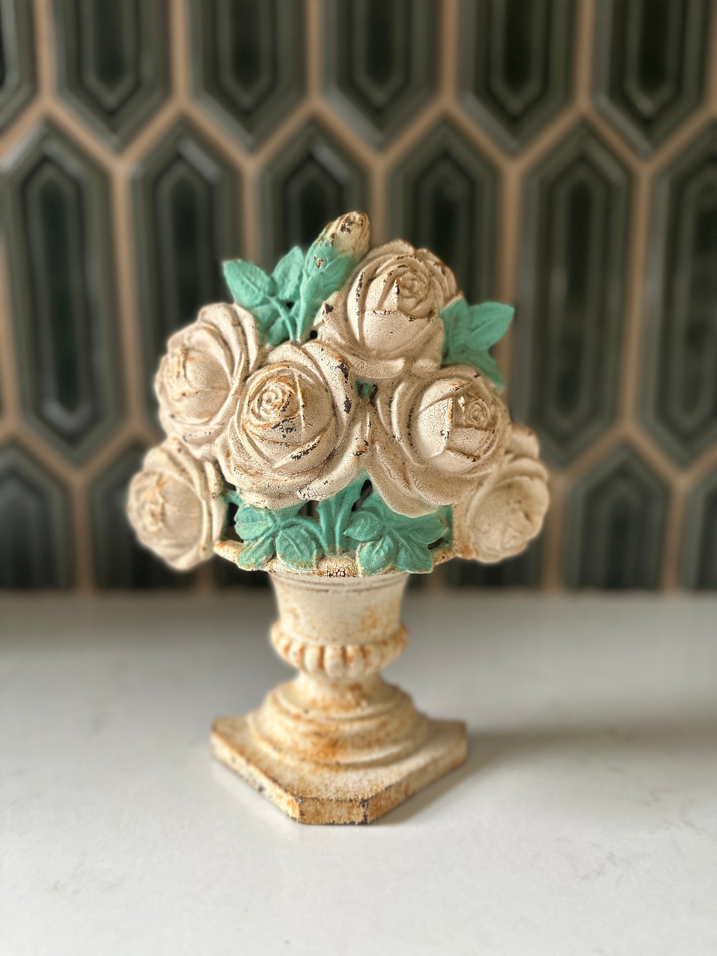 Vintage flower doorstop