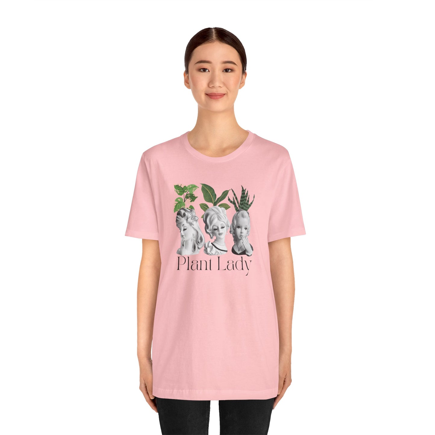 Plant Lady -Head Vase Shirt - Vintage Lady Head Vase- Unisex Jersey Short Sleeve Tee