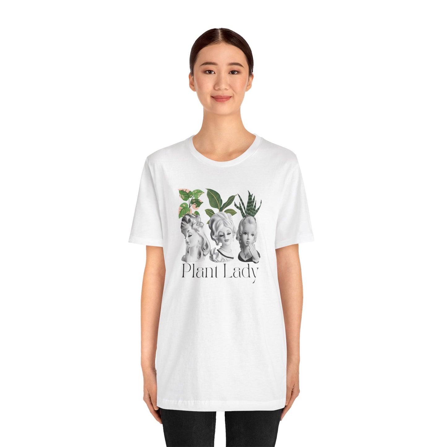 Plant Lady -Head Vase Shirt - Vintage Lady Head Vase- Unisex Jersey Short Sleeve Tee