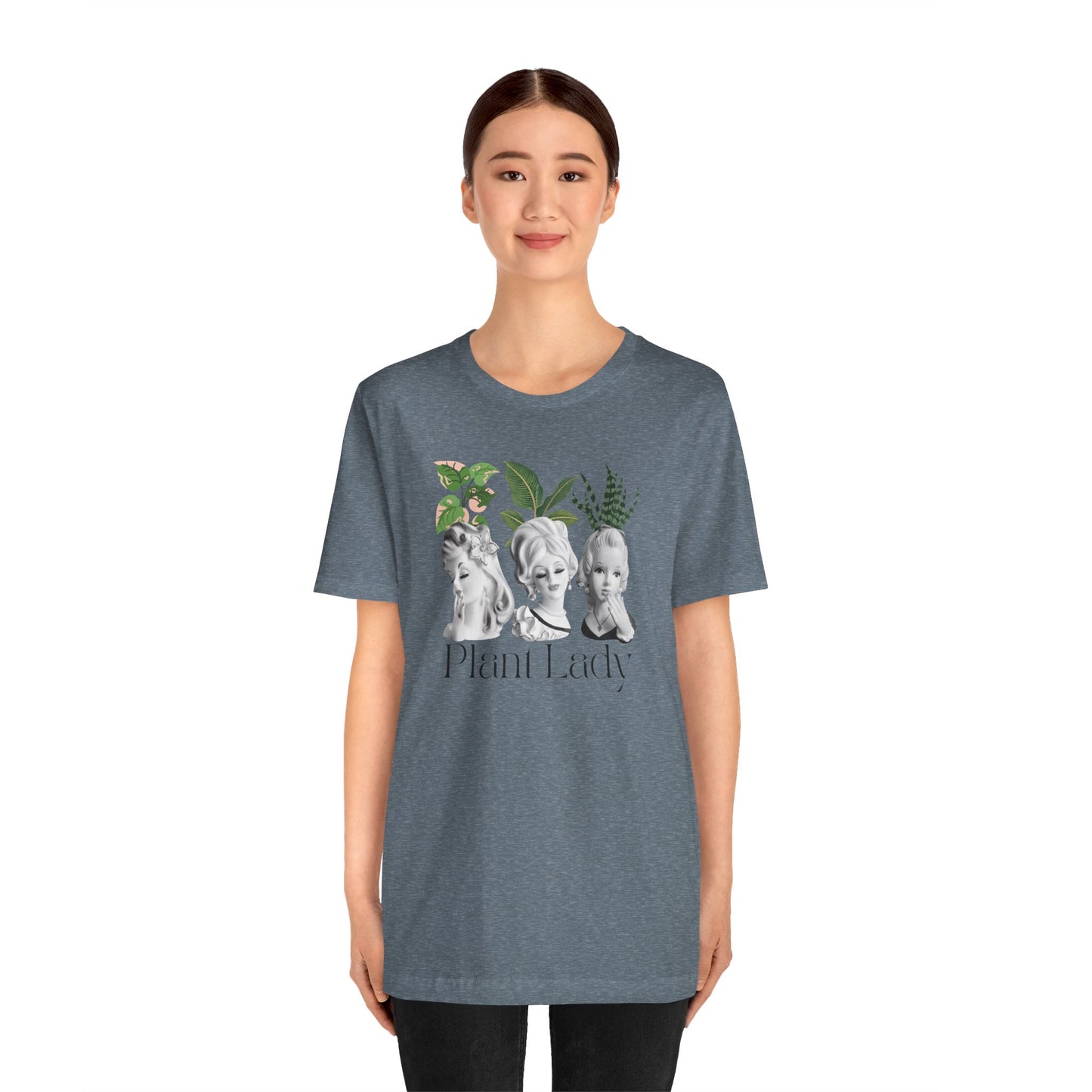 Plant Lady -Head Vase Shirt - Vintage Lady Head Vase- Unisex Jersey Short Sleeve Tee