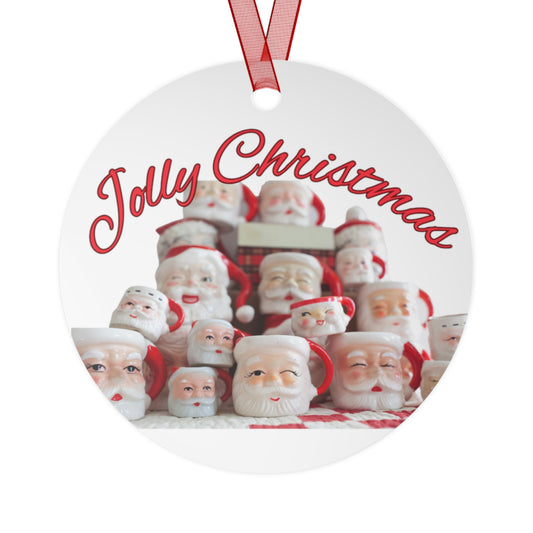 Santa Mug - Vintage Santa Mug - Santa Mugs - Christmas Santa- Santa Mug Ornament-Metal Ornaments