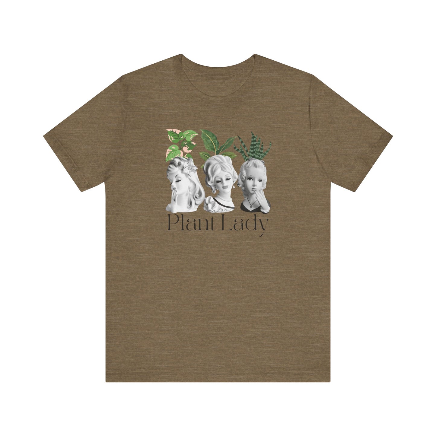 Plant Lady -Head Vase Shirt - Vintage Lady Head Vase- Unisex Jersey Short Sleeve Tee