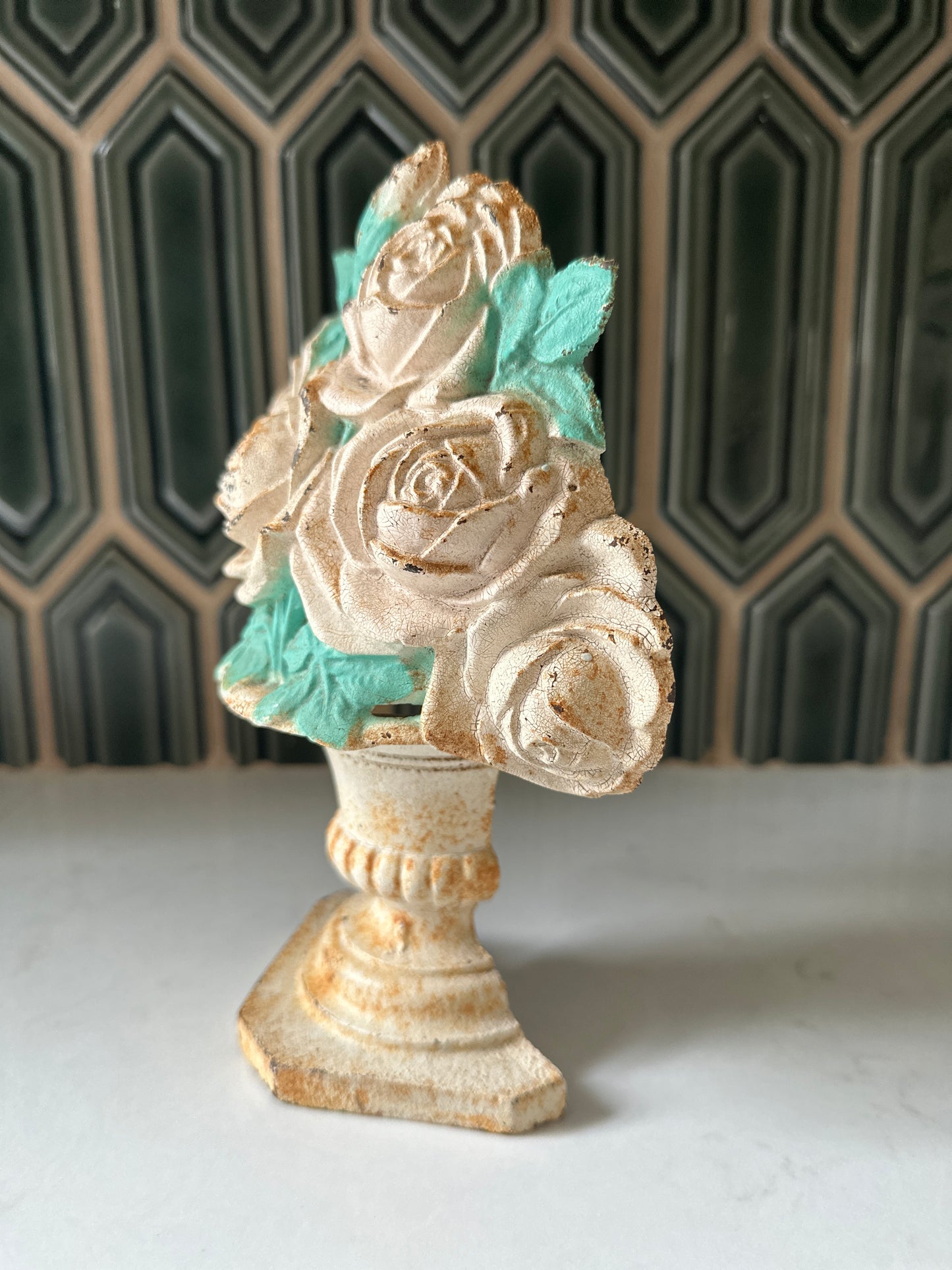 Vintage flower doorstop