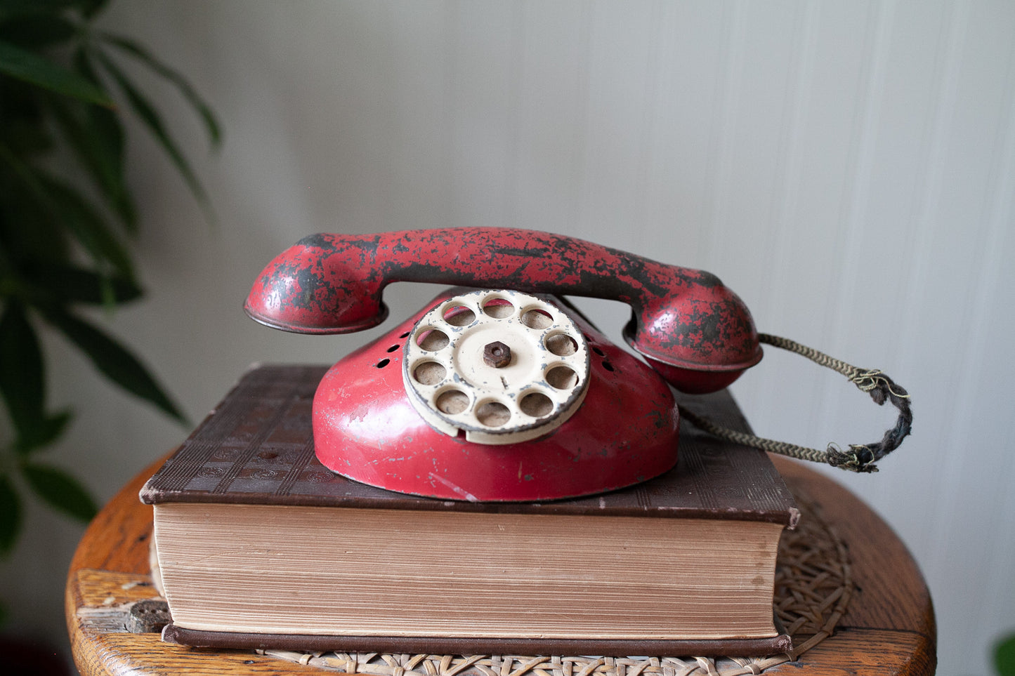 Vintage Telephone - Red Phone -Red Rotary Phone