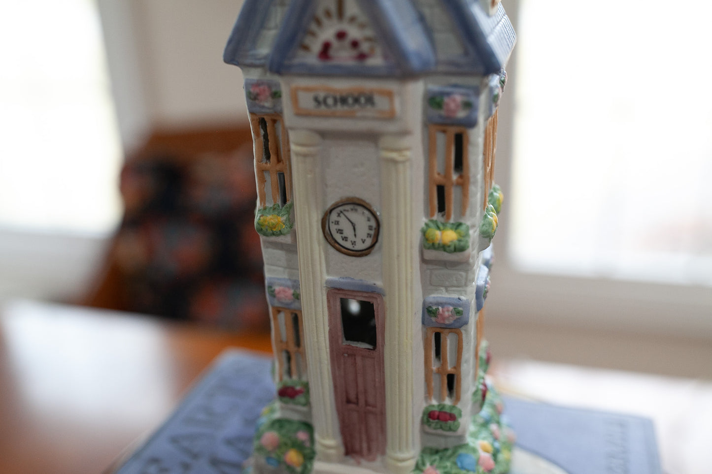 Vintage School Light UP House- Easter Village- Light up Village