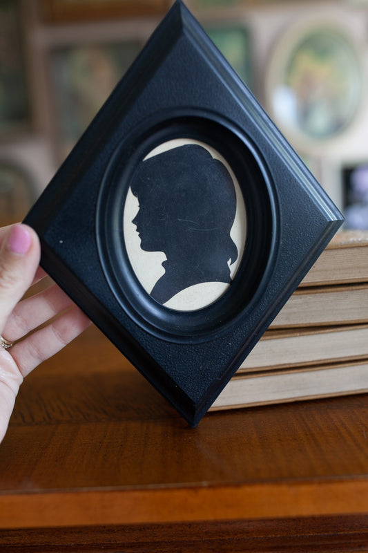 Silhouette- Vintage Framed Paper Silhouette