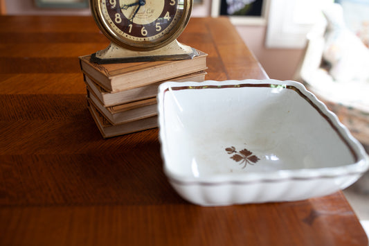 Alfred Meakin- Royal Ironstone Bowl -Square Scalloped Edge Tea Leaf Bowl