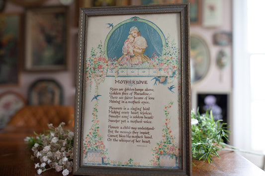 Mother Print- Mother Artwork- Gift for Mom- Mother Poem -Vintage Art