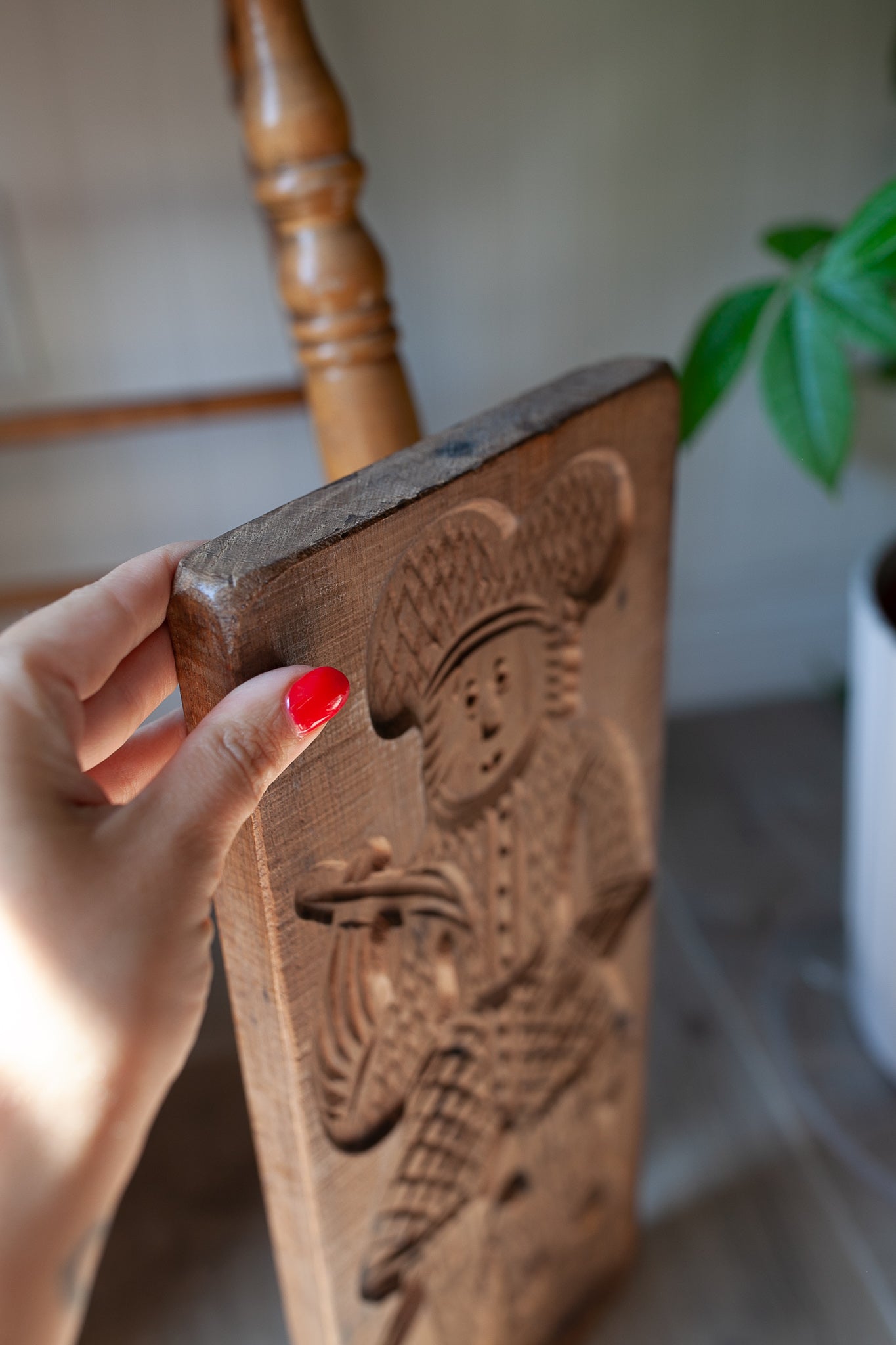 Vintage Wooden Mold - Carved wood Springerle Man