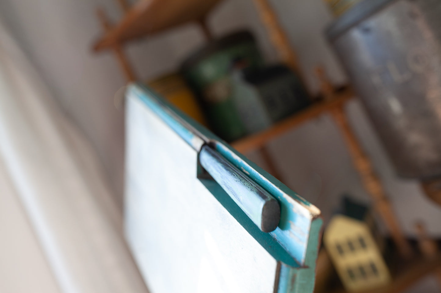 Vintage Wooden Cutting Board with Knife