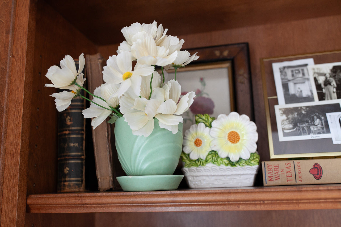 Vintage Green Planter -Green Matte Pottery