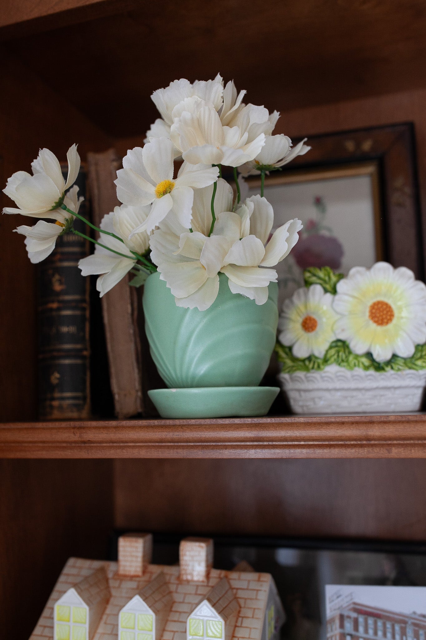 Vintage Green Planter -Green Matte Pottery