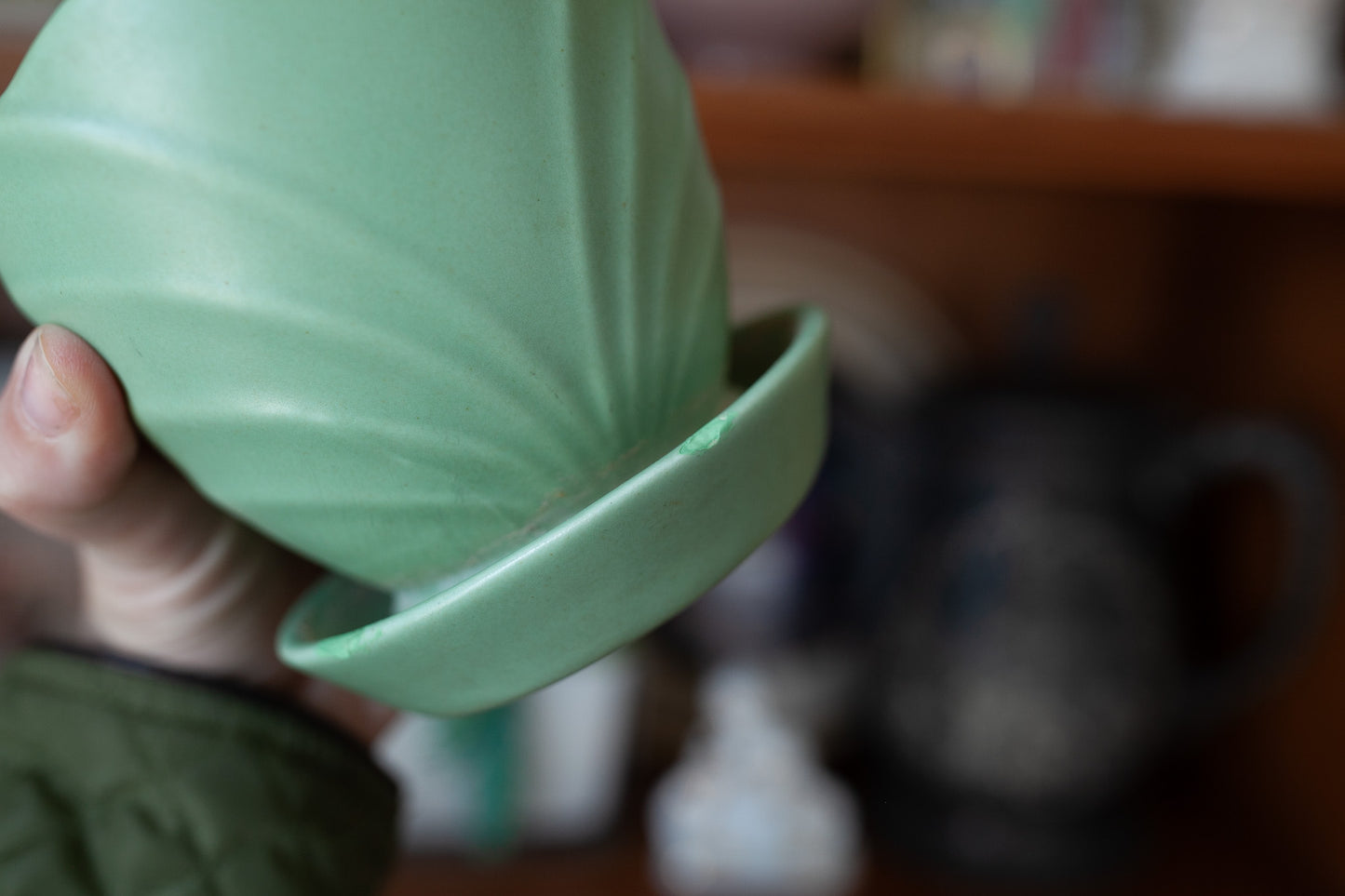 Vintage Green Planter -Green Matte Pottery