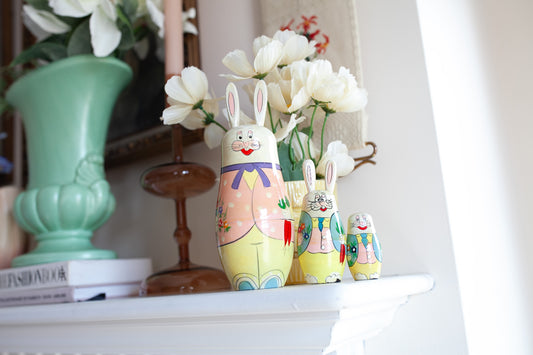 Vintage Nesting Bunnies- Easter Bunny-Nesting Dolls