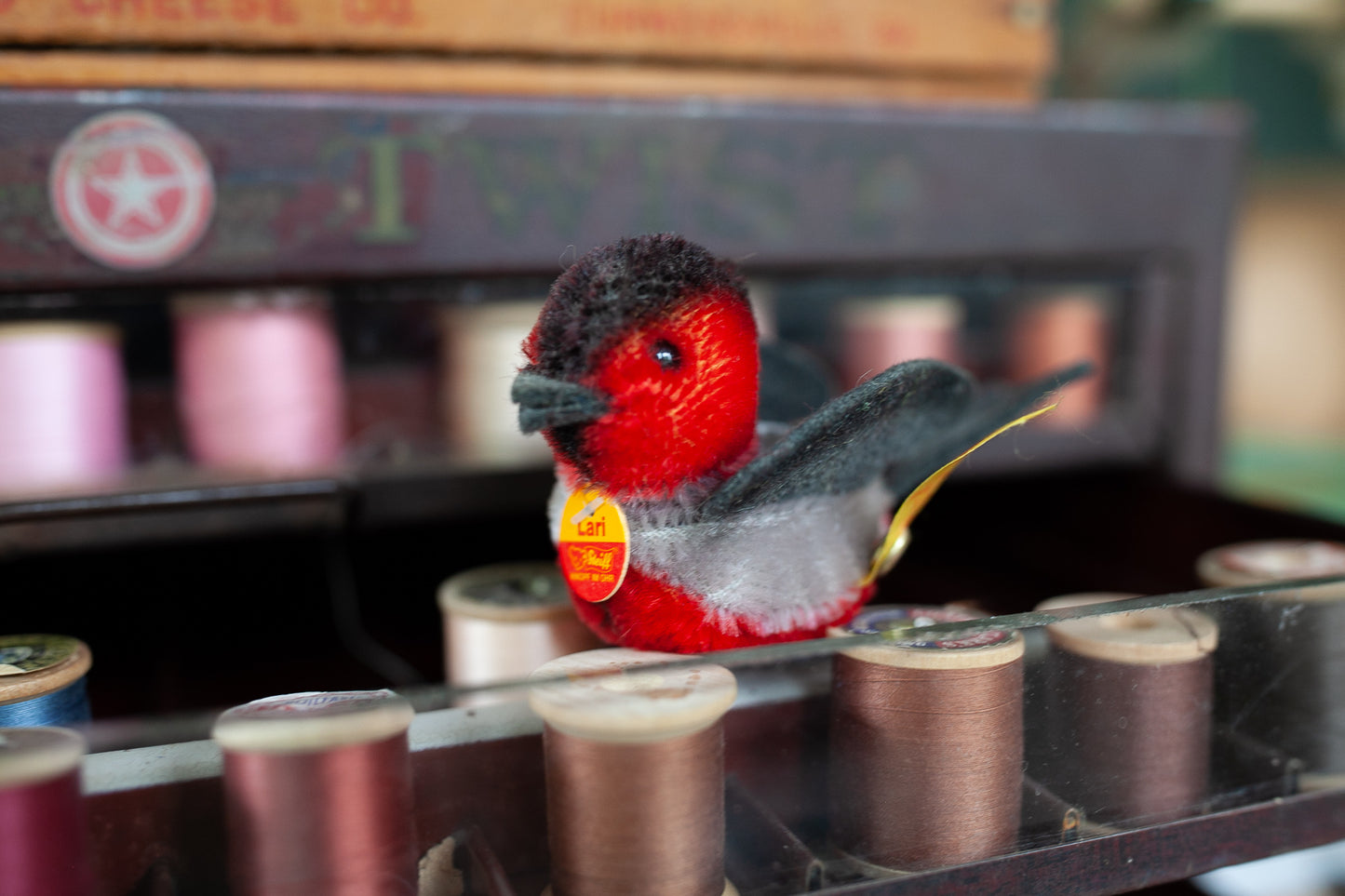 Vintage Steiff- Steiff Bird- Made in Germany -Lari- Bull Finch-Miniature Bird