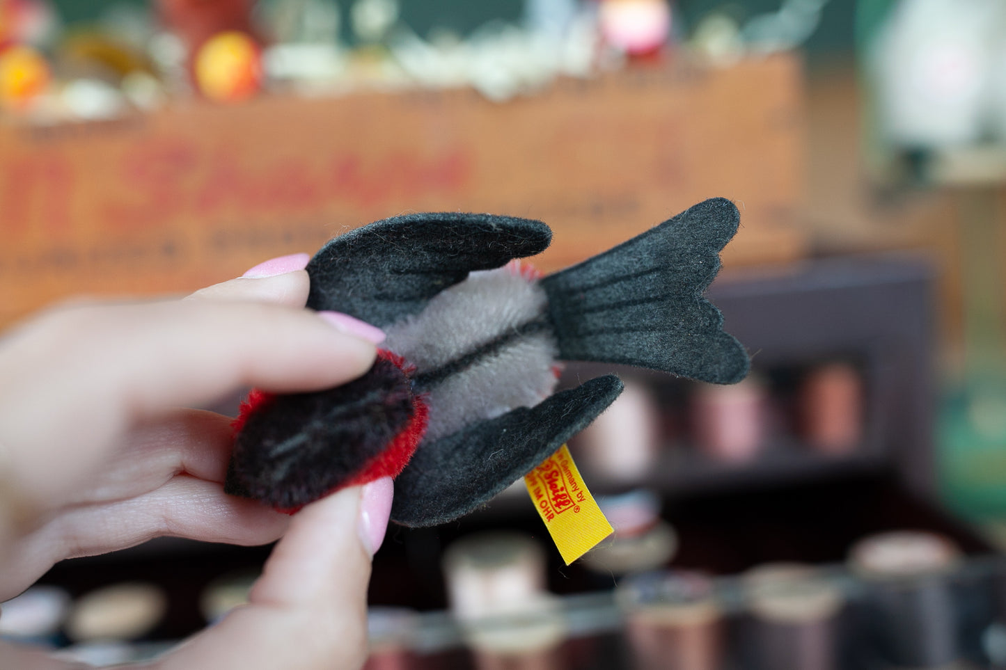 Vintage Steiff- Steiff Bird- Made in Germany -Lari- Bull Finch-Miniature Bird