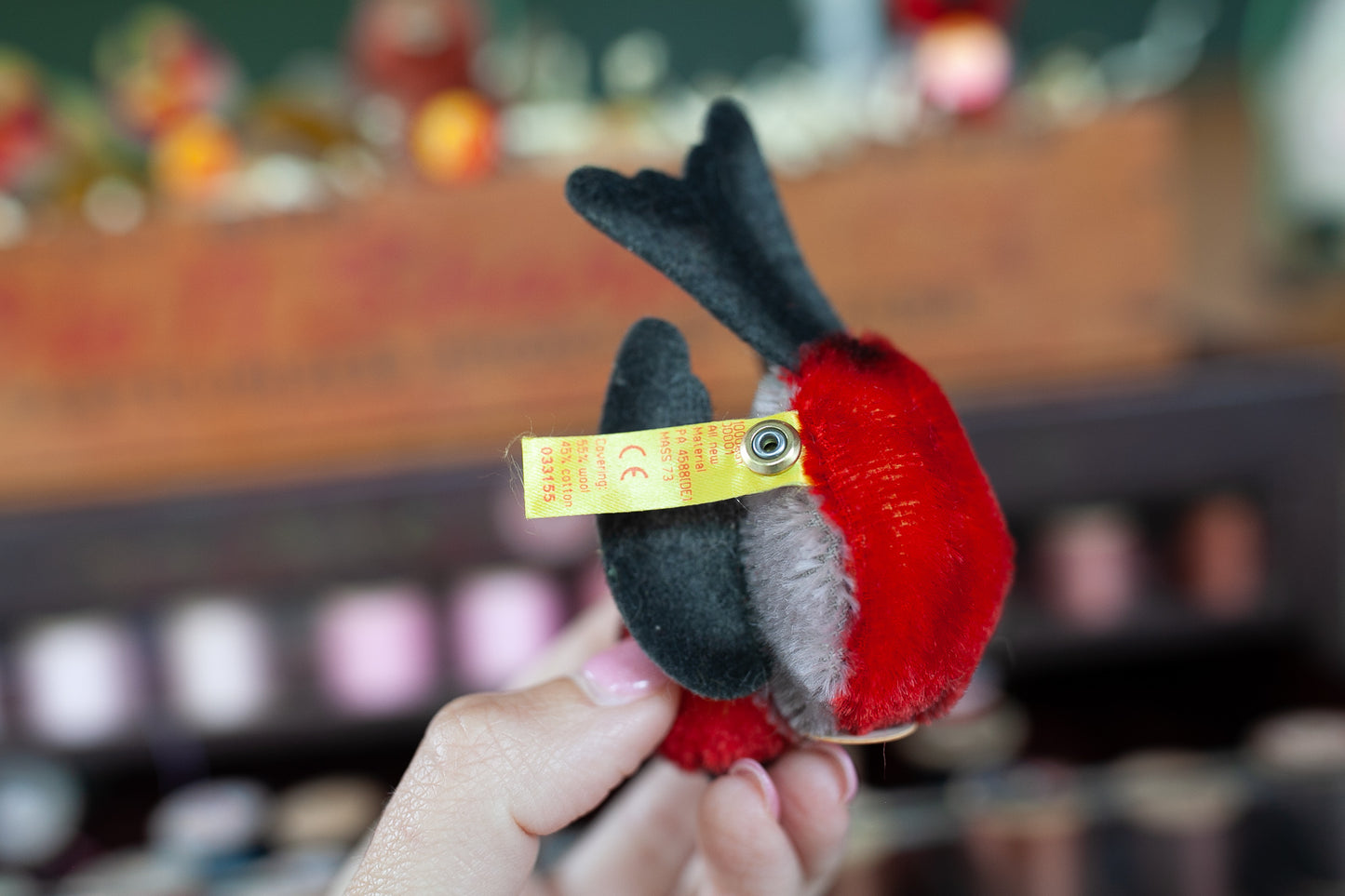 Vintage Steiff- Steiff Bird- Made in Germany -Lari- Bull Finch-Miniature Bird