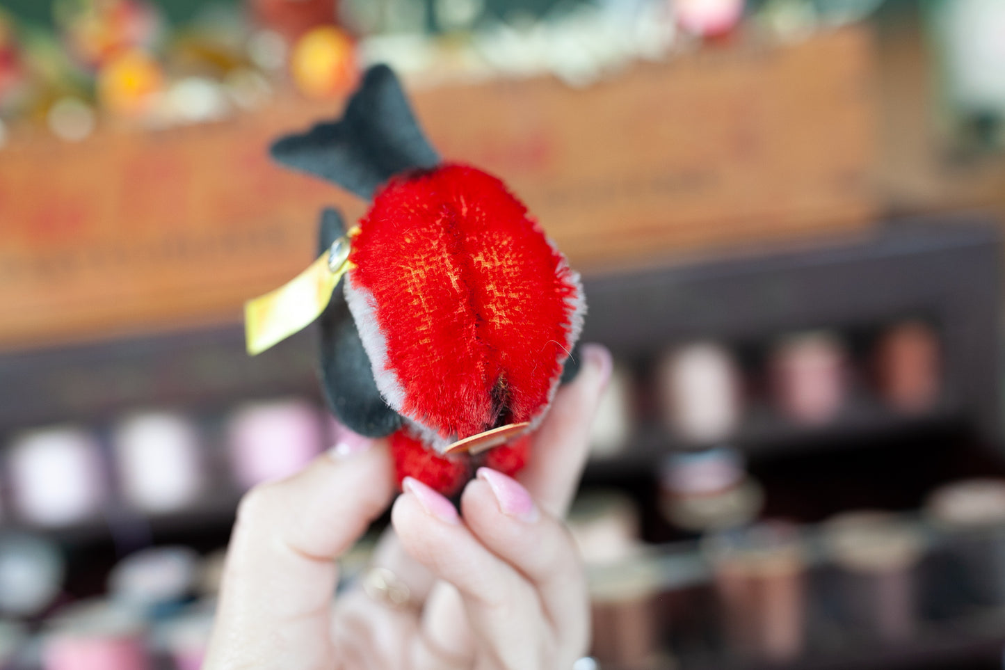 Vintage Steiff- Steiff Bird- Made in Germany -Lari- Bull Finch-Miniature Bird