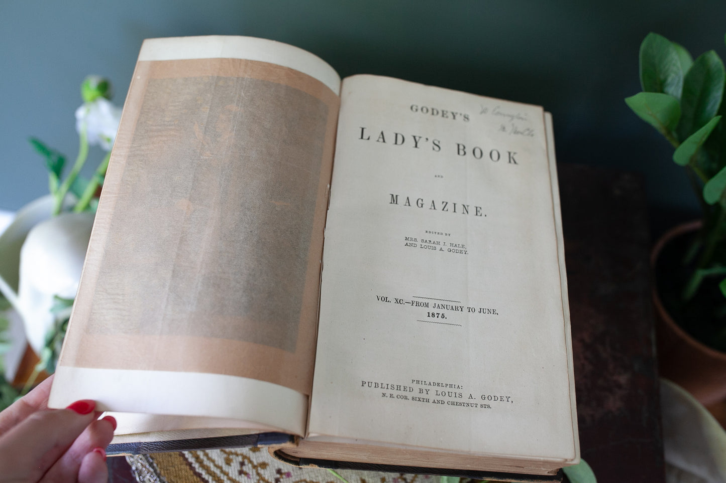 Antique Book -Godey's Lady's Book Magazine 1875- Antique  Fashion Book