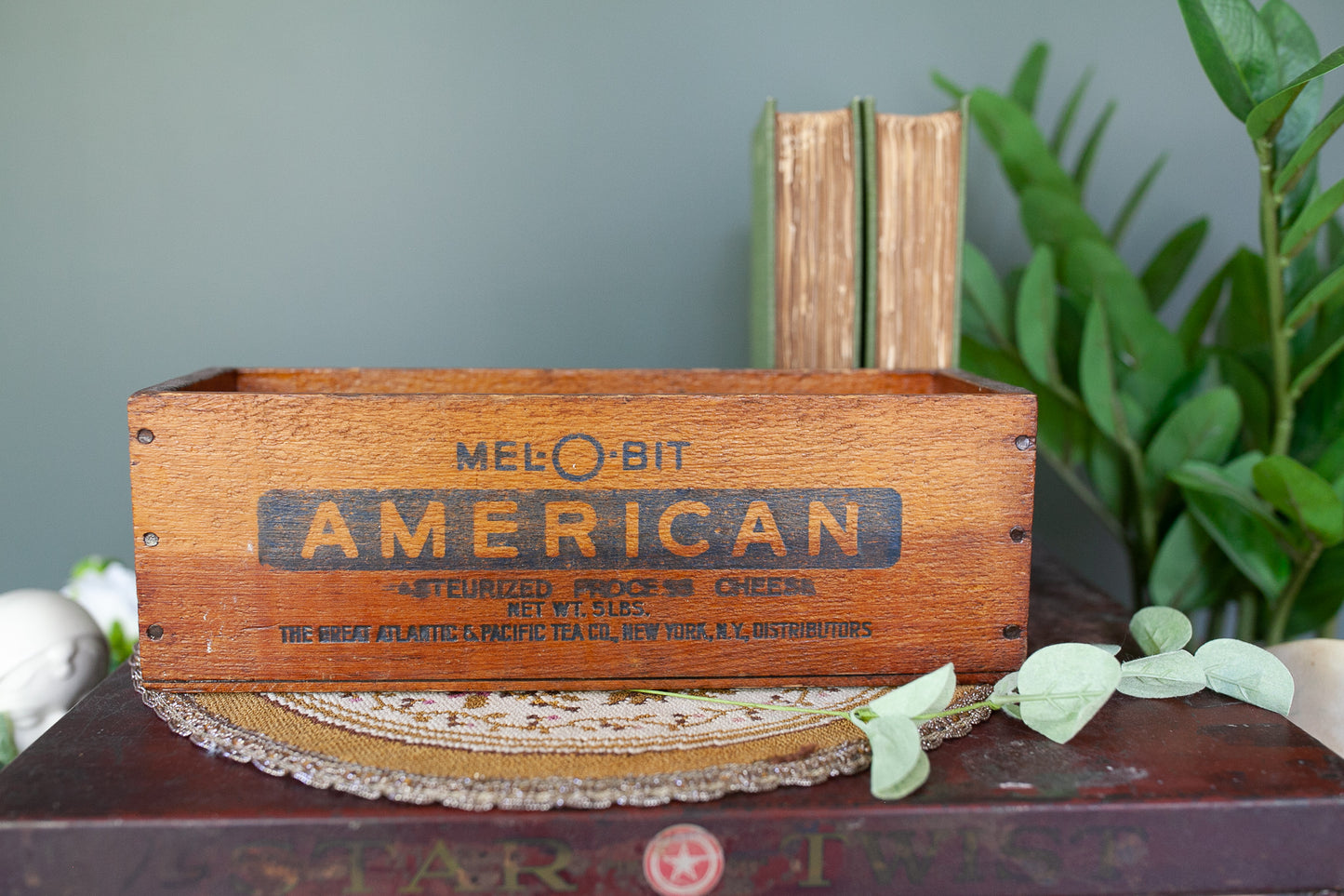 Vintage Cheese Box - Mel-O-Bit American Cheese Box Great Atlantic & Pacific Tea Co New York