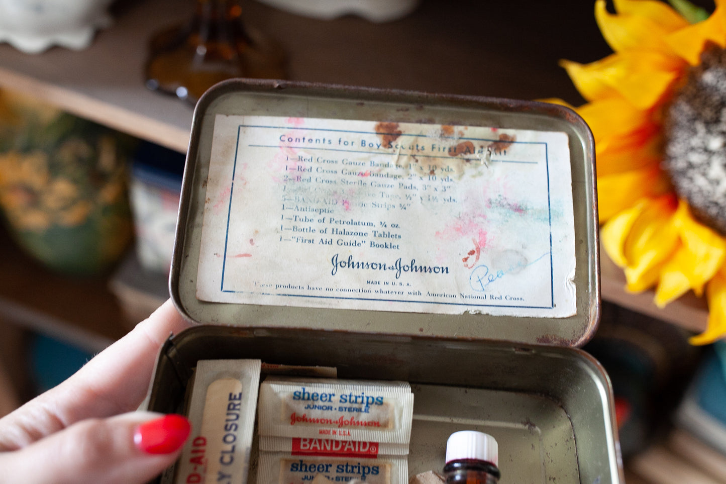 Vintage Boy Scouts of America Official First Aid Kit Johnson +Johnson