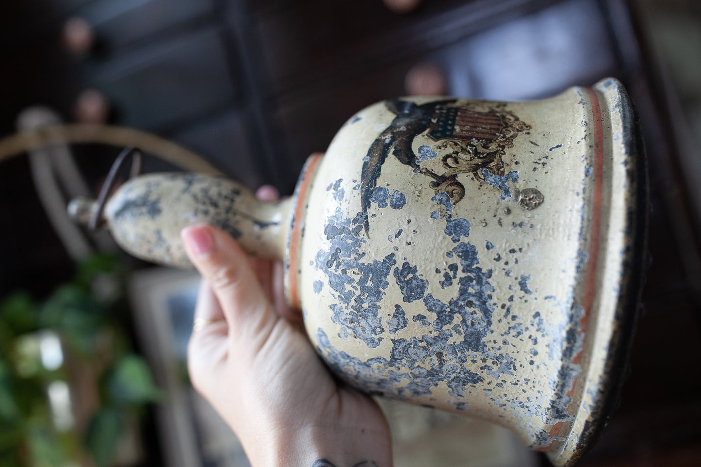 18th C Bell Form Sprinkler W/ American Eagle- Militaria & War Memorabilia