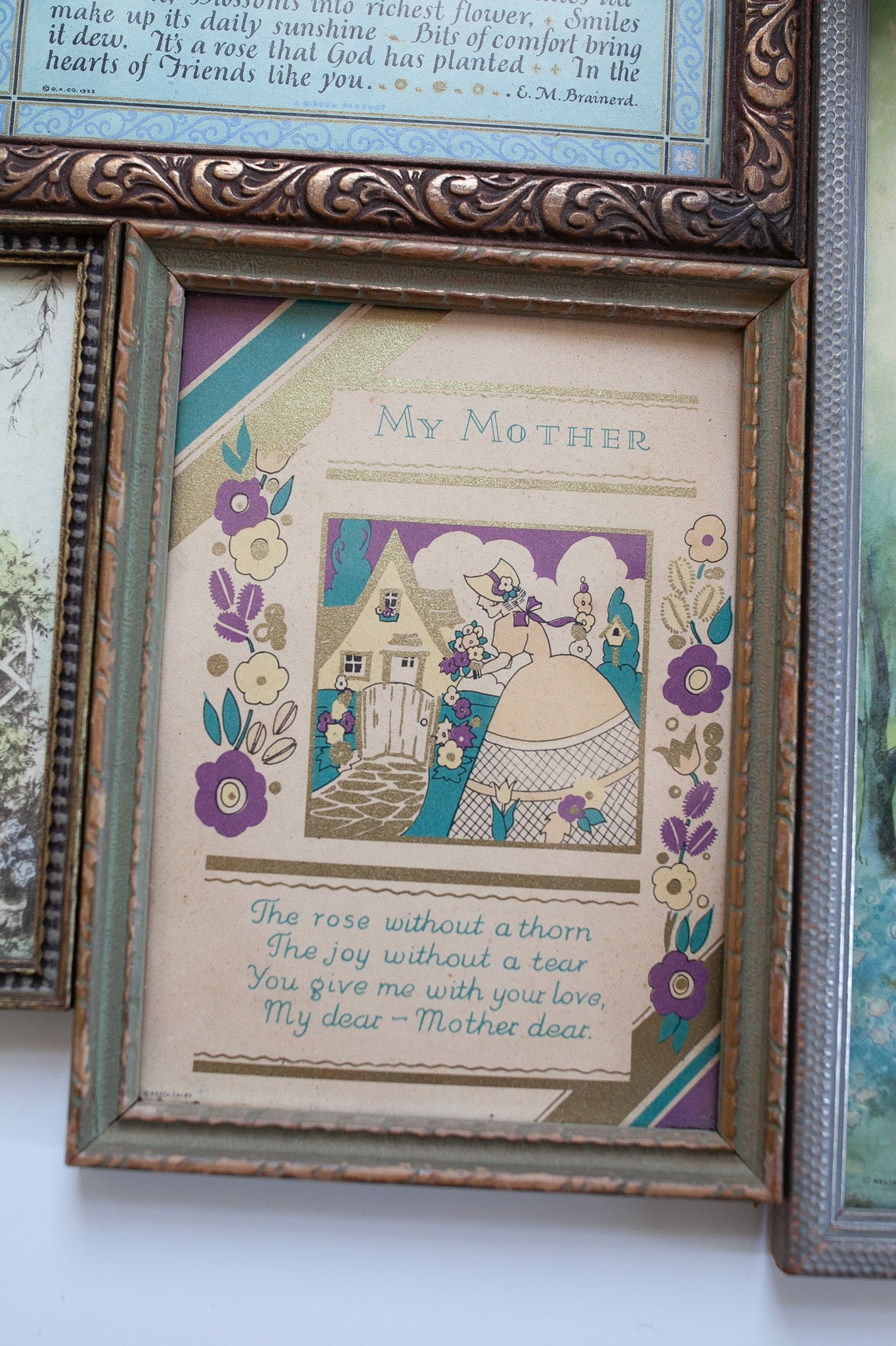 Vintage Mother Poem- Framed Poem- Motto Print
