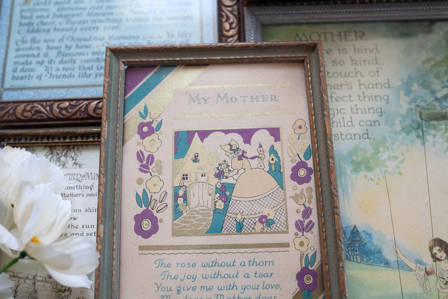 Vintage Mother Poem- Framed Poem- Motto Print