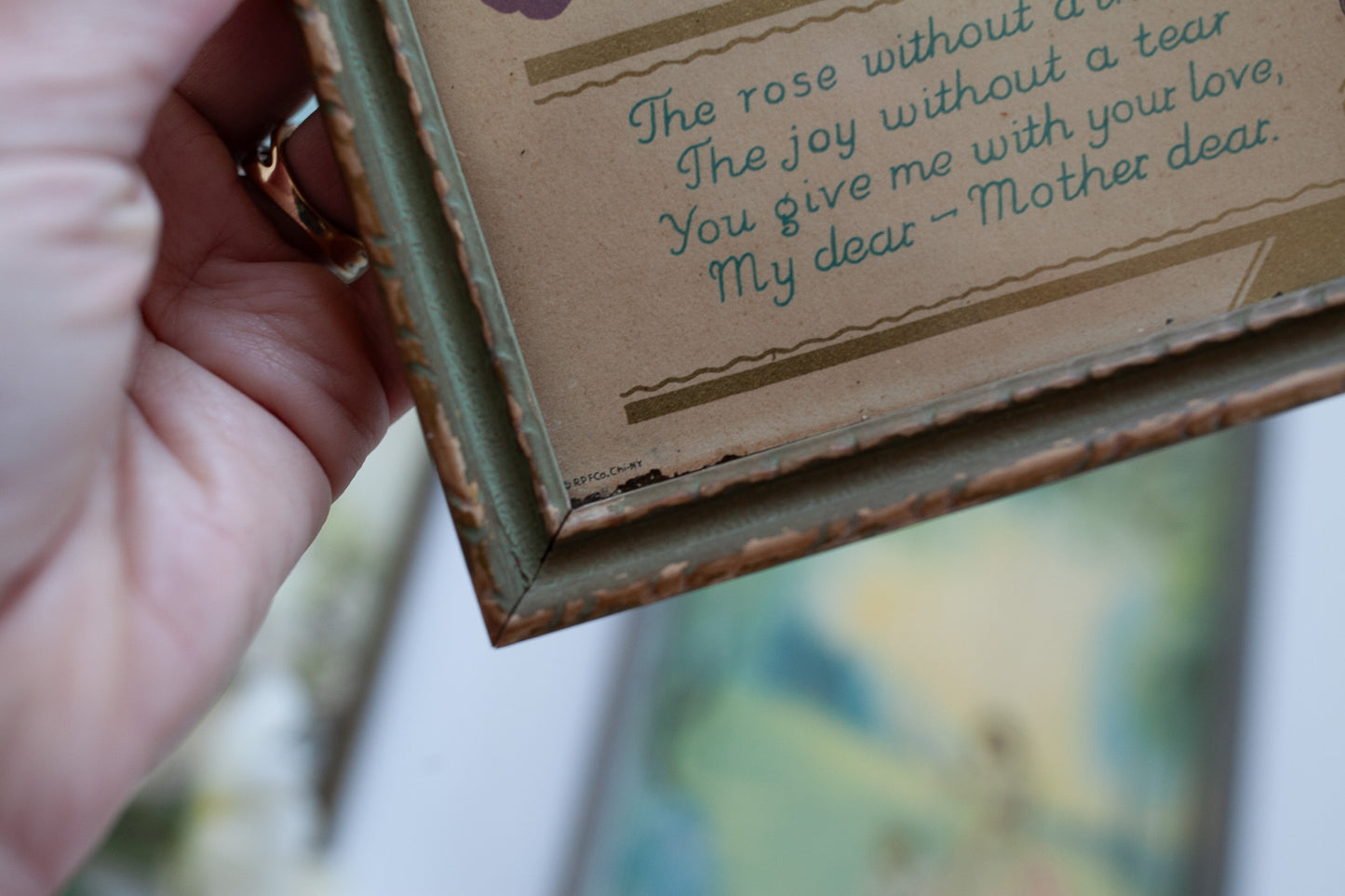 Vintage Mother Poem- Framed Poem- Motto Print