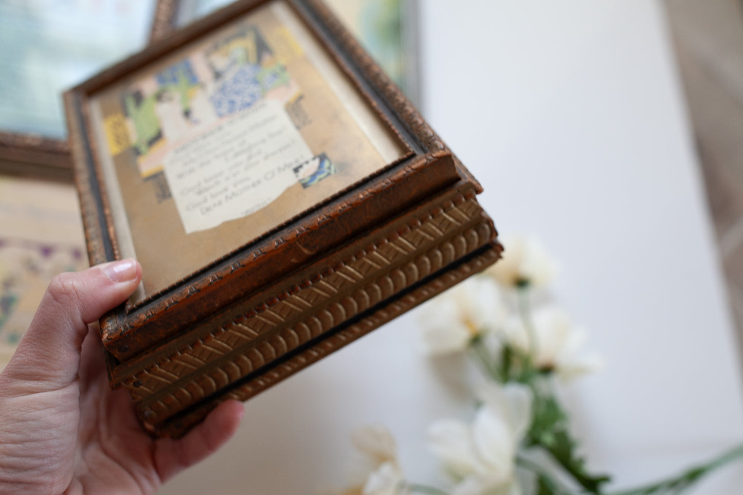 Vintage Motto Print Box- Mother Gift - Jewelry box