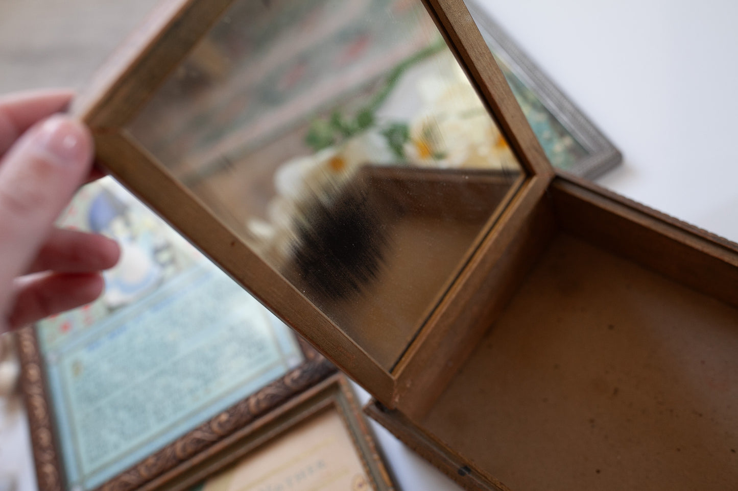 Vintage Motto Print Box- Mother Gift - Jewelry box