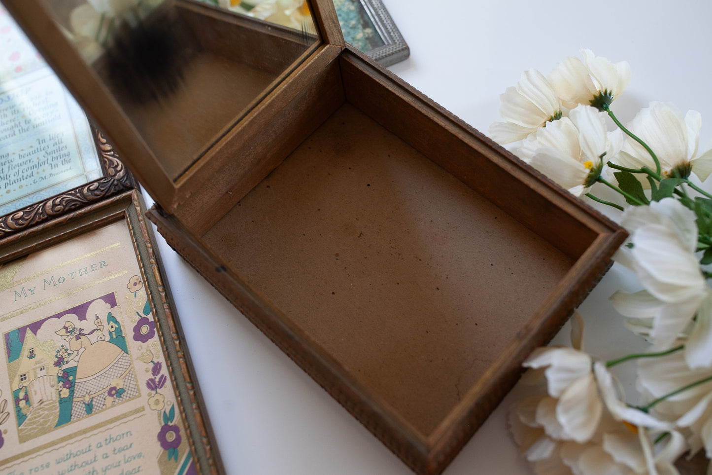 Vintage Motto Print Box- Mother Gift - Jewelry box